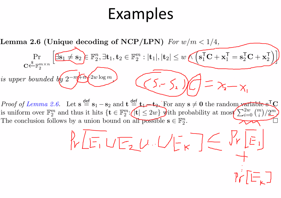 Figure 5: Proof of Unique Decoding of LPN